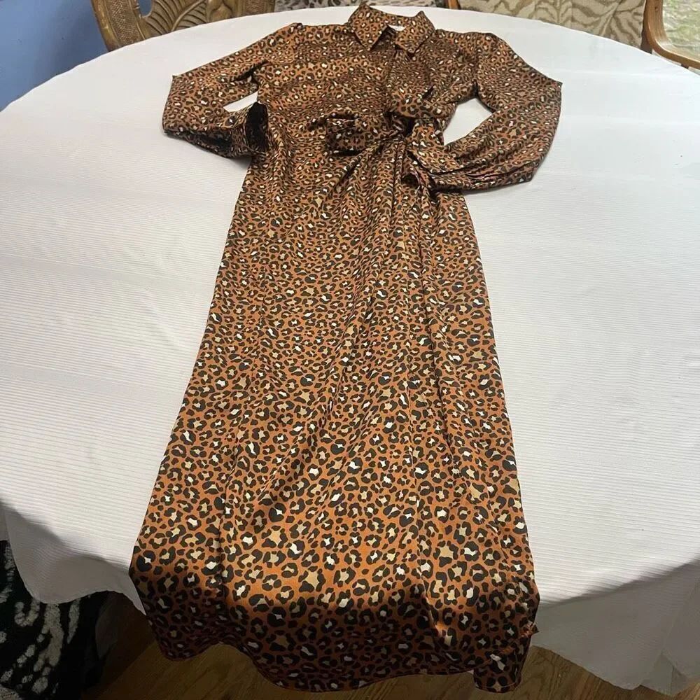 Anna Kay Women’s Leopard Maxi Dress Size Small